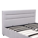 Molito velvet bed in gray shade with storage space 150x200cm - Слика 5
