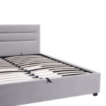 Molito velvet bed in gray shade with storage space 150x200cm - Слика 6