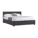 Molito anthracite velvet bed with storage space 150x200cm