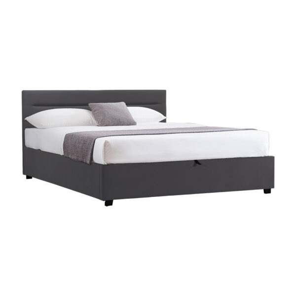 Molito anthracite velvet bed with storage space 150x200cm
