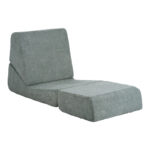 Armchair-Bed Ferderina fabric in light grey color 66x102x73cm - Image 2
