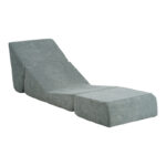 Armchair-Bed Ferderina fabric in light grey color 66x102x73cm - Image 3