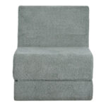 Armchair-Bed Ferderina fabric in light grey color 66x102x73cm - Image 6