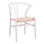 Wishbone chair rubberwood-rope in white shade 53.5x57x74cm