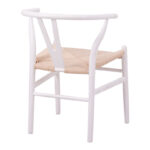 Wishbone chair rubberwood-rope in white shade 53.5x57x74cm - Image 3