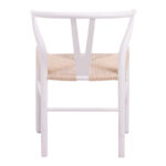 Wishbone chair rubberwood-rope in white shade 53.5x57x74cm - Image 6