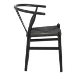 Wishbone chair rubberwood-rope in black shade 53.5x57x74cm - Image 3