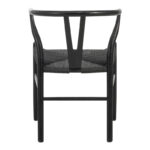 Wishbone chair rubberwood-rope in black shade 53.5x57x74cm - Image 5