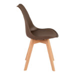 Gaston chair PP-PU brown color - natural leg 43x51x75cm - Image 3