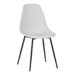 Бален столче pp бело со црни метални ногарки 41.5x53x84.5 см