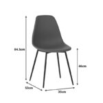 Ballen chair pp white with black metal legs 41.5x53x84.5cm - Слика 6