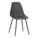 Бален стол од PP антрацит со црни метални ногарки 41.5x53x84.5 см