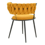 Alkia I armchair fabric in yellow shade - black metal leg 57x58.5x72cm - Image 2