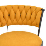 Alkia I armchair fabric in yellow shade - black metal leg 57x58.5x72cm - Image 5