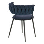 Alkia I armchair fabric in dark blue shade - black metal leg 57x58.5x72cm - Слика 2