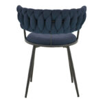 Alkia I armchair fabric in dark blue shade - black metal leg 57x58.5x72cm - Слика 5