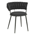Alkia I armchair fabric in black shade - black metal leg 57x58.5x72cm
