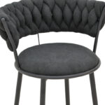 Alkia I armchair fabric in black shade - black metal leg 57x58.5x72cm - Слика 6