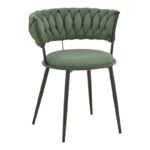 Alkia I armchair fabric in chaki shade - black metal leg 57x58.5x72cm