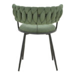 Alkia I armchair fabric in chaki shade - black metal leg 57x58.5x72cm - Image 5