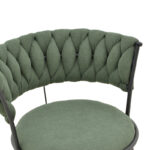 Alkia I armchair fabric in chaki shade - black metal leg 57x58.5x72cm - Image 6