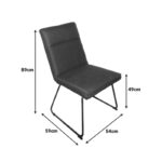 Essential chair grey fabric-black metal leg 54x59x89cm - Image 2
