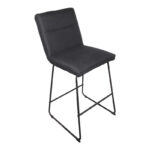 Bar stool Essential black fabric-black metal leg 53x64.5x107cm