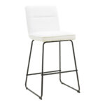 Bar stool Essential beige fabric-black metal leg 53x64.5x107cm