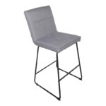 Bar stool Essential grey fabric-black metal leg 53x64.5x107cm