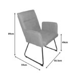 Armchair Essential grey fabric-black metal leg 55.5x59x89cm - Слика 2