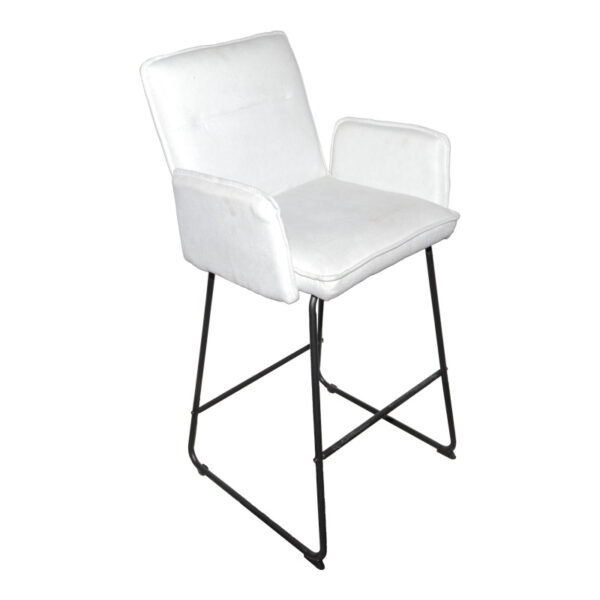 Bar stool Essential white fabric-black metal leg 57x64.5x107cm