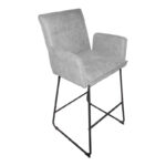 Bar stool Essential γκρι fabric-black metal leg 57x64.5x107cm