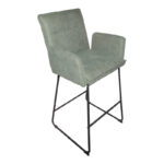 Bar stool Essential chaki fabric-black metal leg 57x64.5x107cm