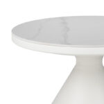 Coffee table Coozlin Inart sintered stone white marble metal with white metal D70x40cm - Слика 2