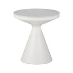 Side table Coozlin Inart white marble with white metal - Слика 2