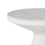Side table Coozlin Inart white marble with white metal - Слика 3
