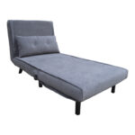 Armchair-bed Josuane anthracite velvet and wooden leg in black shade 78x80x81cm - Image 2