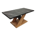Solange coffee table in sonoma with black marble look 110x55x47.5cm - Image 3