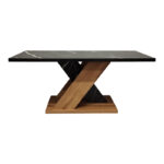 Solange coffee table in sonoma with black marble look 110x55x47.5cm - Image 4