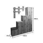 Nenich entrance furniture in oak shade 150x37x180cm - Слика 6