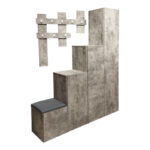 Nenich entrance furniture in grey oak shade 150x37x180cm - Image 2