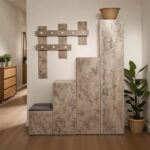 Влезен мебел од Ненич во сива дабова нијанса 150x37x180 см