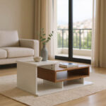 Масичка за кафе Nuvele во бела-сонома нијанса 90x50x35 см