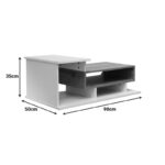 Coffee table Nuvele in white-sonoma shade 90x50x35cm - Image 6