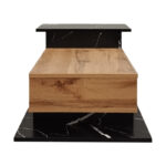 Coffee table Nuvele in black marble-sonoma shade 90x50x35cm - Слика 5
