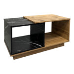 Coffee table Fetix in black marble-sonoma shade 90x45x45cm - Image 2