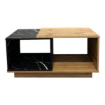 Coffee table Fetix in black marble-sonoma shade 90x45x45cm - Image 3