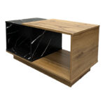 Coffee table Fetix in black marble-sonoma shade 90x45x45cm - Image 4