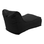 Bean bag lounger Lara Pakoworld waterproof in black color 60x150x40cm - Image 3
