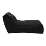 Bean bag lounger Lara Pakoworld waterproof in black color 60x150x40cm - Image 4